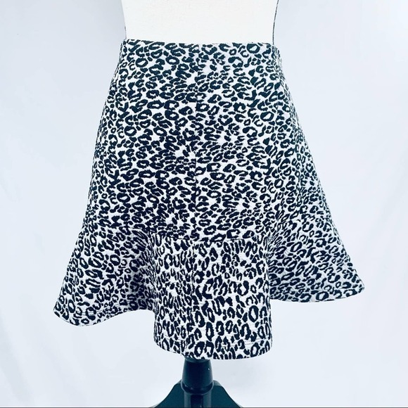 OLSENBOYE Leopard Print Godet Skirt - Picture 1 of 9